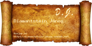 Diamantstein János névjegykártya